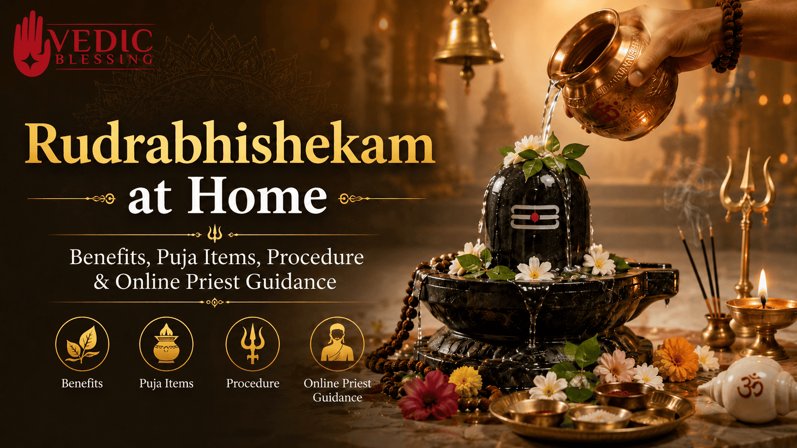 Rudrabhishekam at Home: Benefits, Puja Items, Procedure & Online Priest Guidance